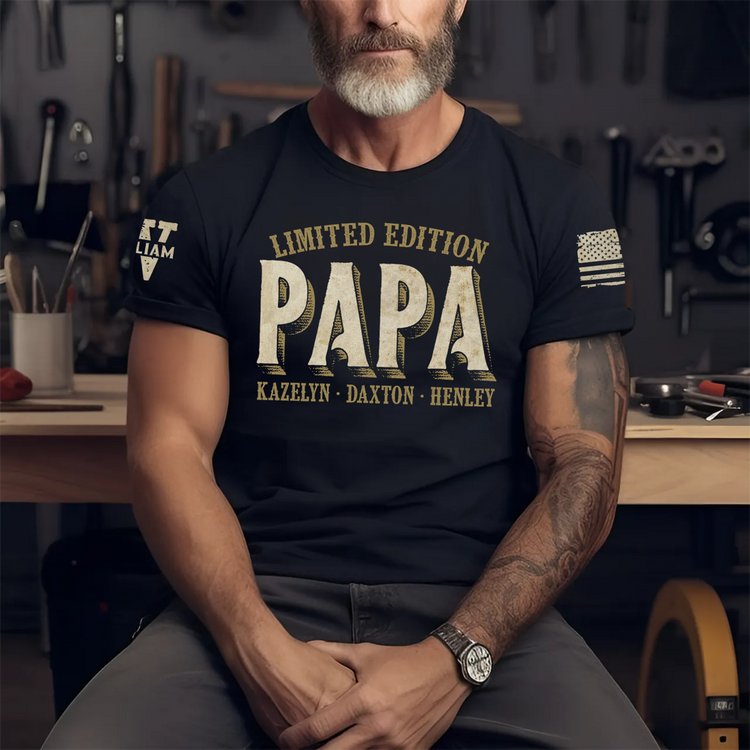 Personalized Papa Limited And Grandkids Father's Day Shirt