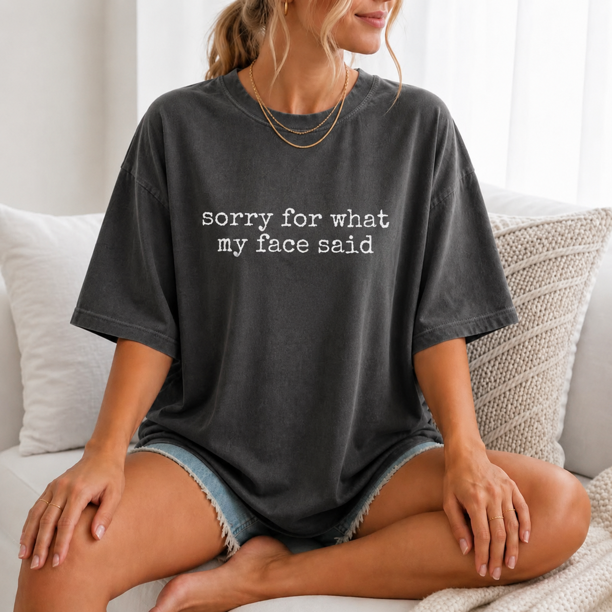 The Custom "Sorry For What My Face Said" Minimalist TShirt