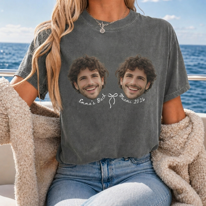 Custom Face Bachelorette Party T-Shirt for Bridesmaids - Personalized Groom Face Graphic TShirt