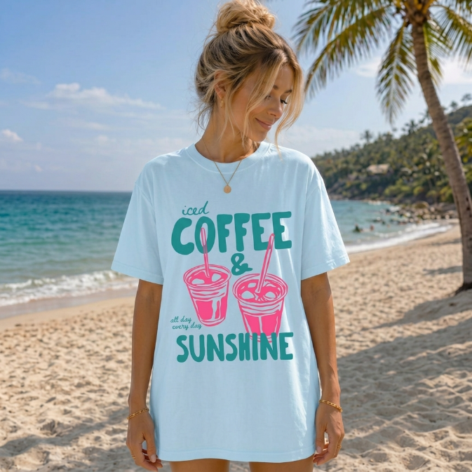 The Retro Iced Coffee & Sunshine Graphic Tee