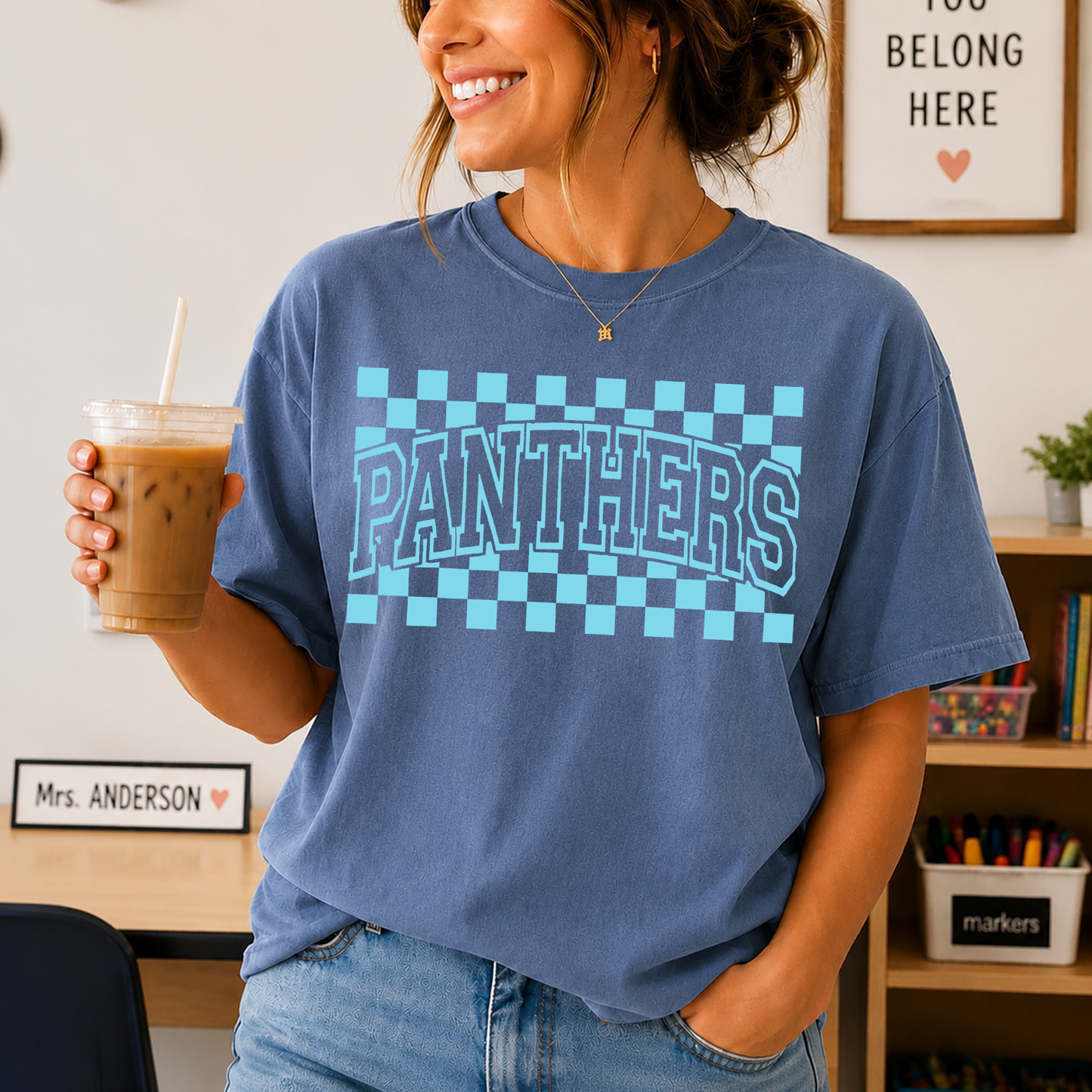 Personalized School Pride Shirt, Custom School Mascot Tee, Vintage Checkerboard Team Spirit T-Shirt for School Events