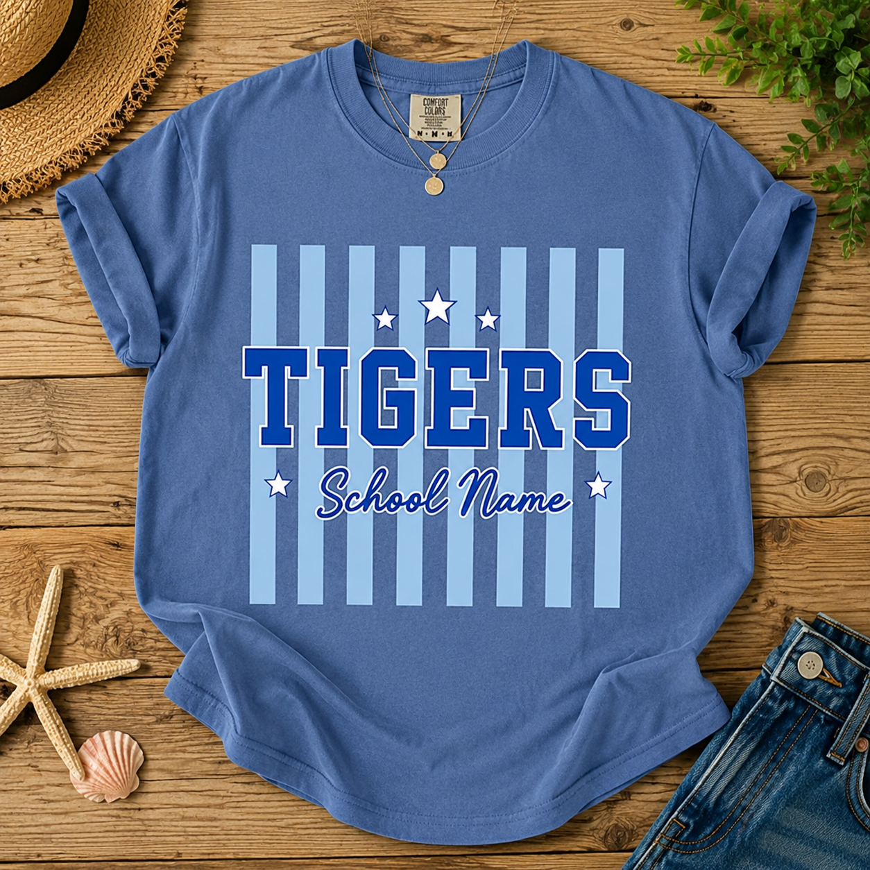 Personalized School Spirit T-Shirt – Custom Team Mascot Tee, Customize School Name, Back to School Outfit