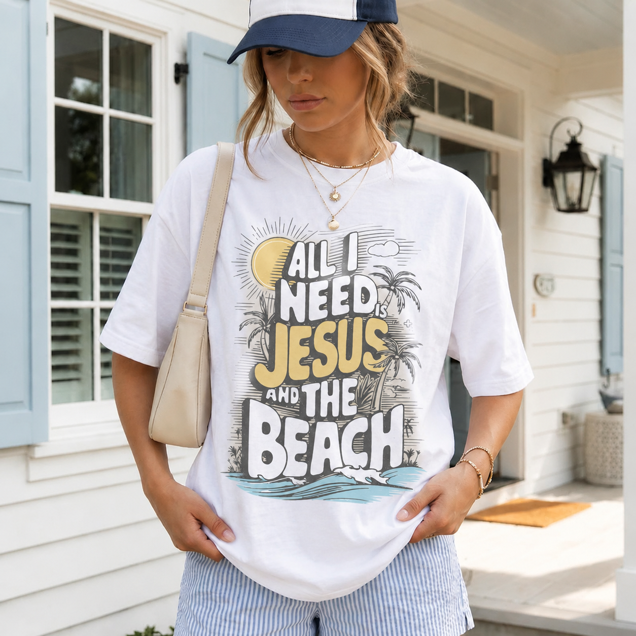 The Retro "Jesus & The Beach" Graphic TShirt