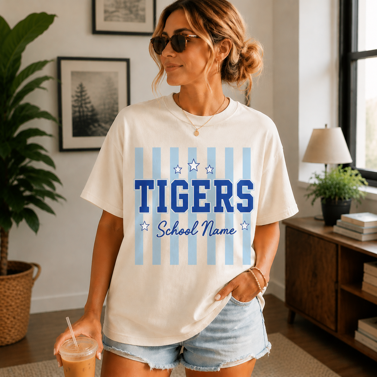 Personalized School Spirit T-Shirt – Custom Team Mascot Tee, Customize School Name, Back to School Outfit