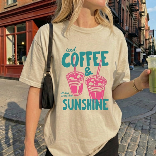 The Retro Iced Coffee & Sunshine Graphic Tee