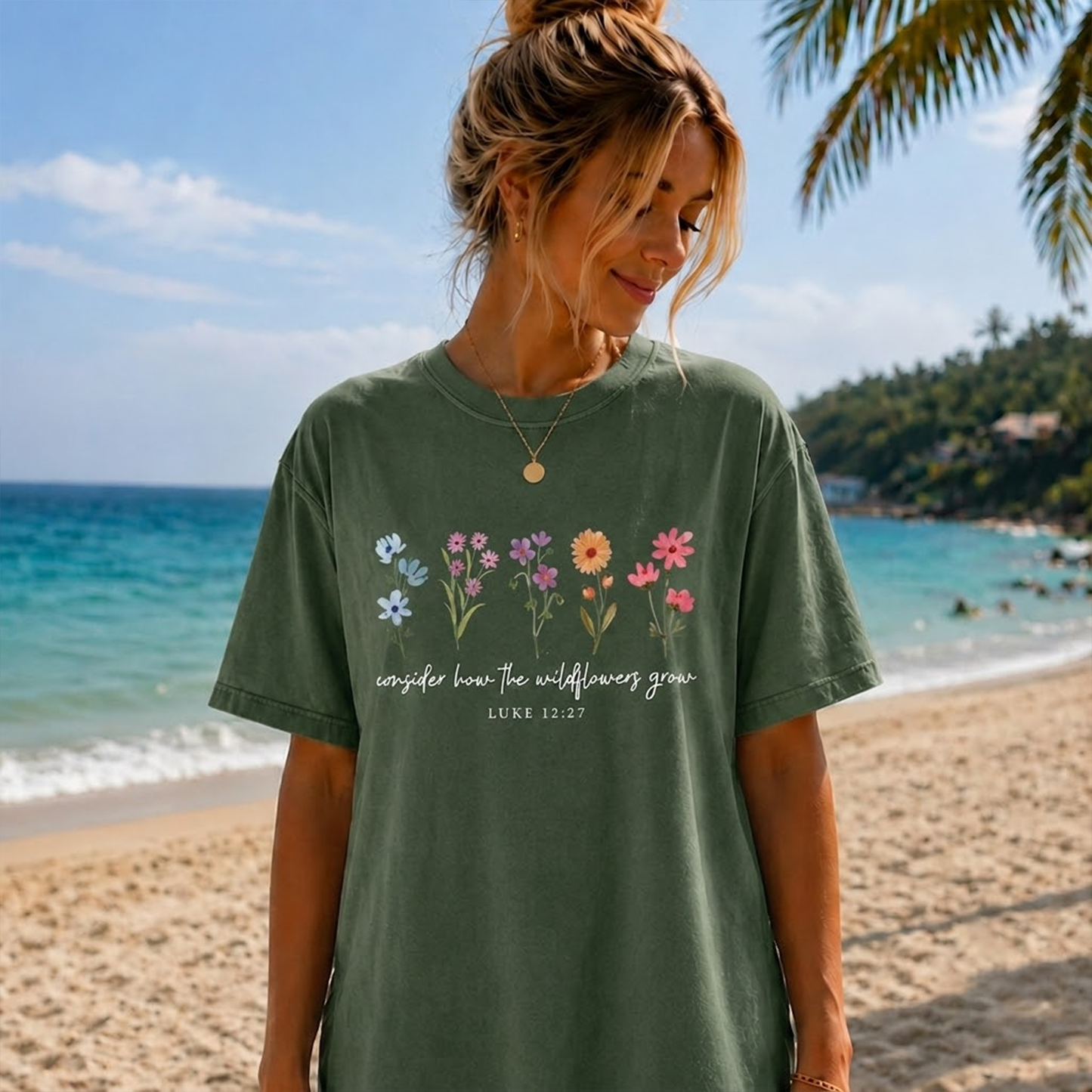 The Wildflowers Grow - Luke 12:27 Graphic TShirt
