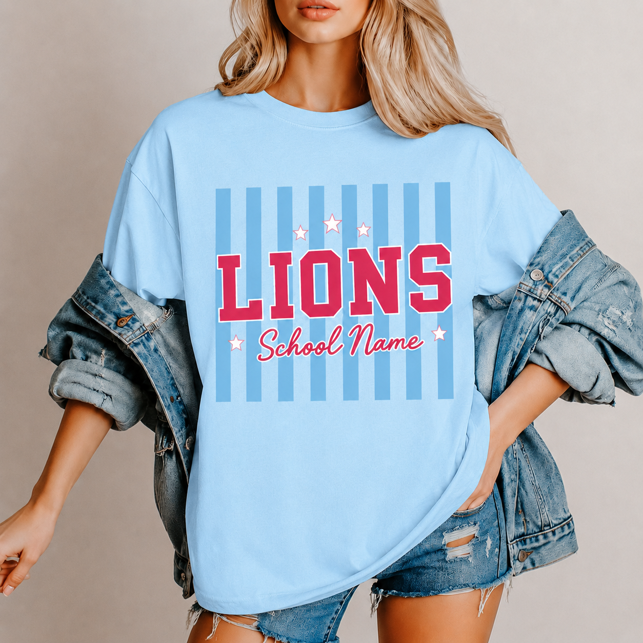 Personalized School Spirit T-Shirt – Custom Team Mascot Tee, Customize School Name, Back to School Outfit