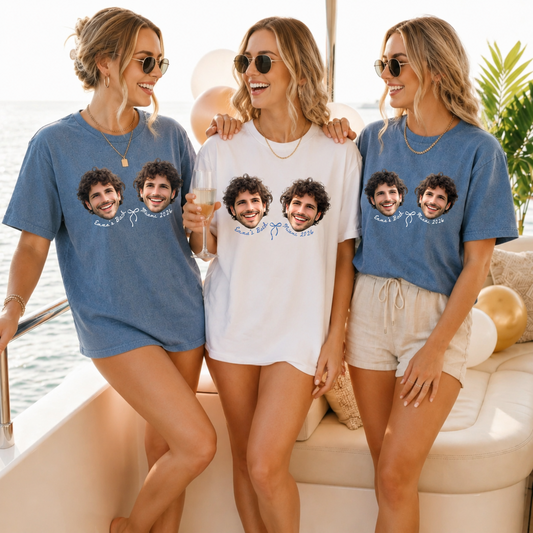 Custom Face Bachelorette Party T-Shirt for Bridesmaids - Personalized Groom Face Graphic TShirt