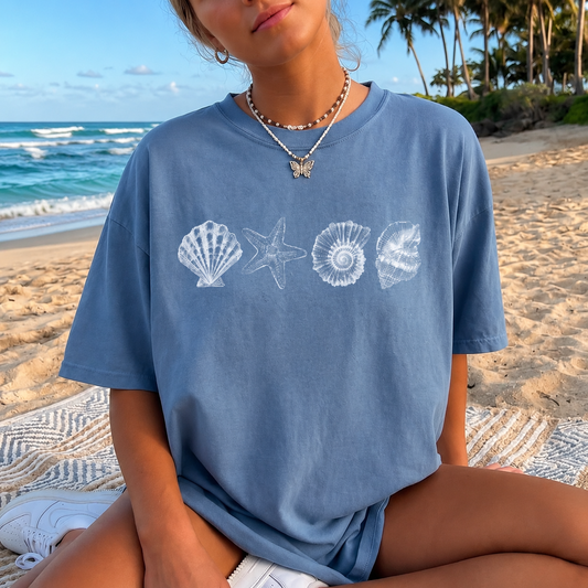 The Minimalist Ocean Seashells Graphic TShirt