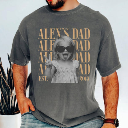 Custom Dad Vintage Photo Shirt: Personalized Fathers Day Shirt With Kids Photo, Funny Dad Shirt, Best Dad Ever Shirt, New Dad Gift