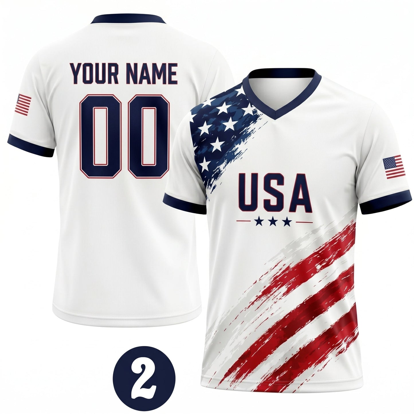 The "Team USA" Personalized Patriotic Sports Jersey