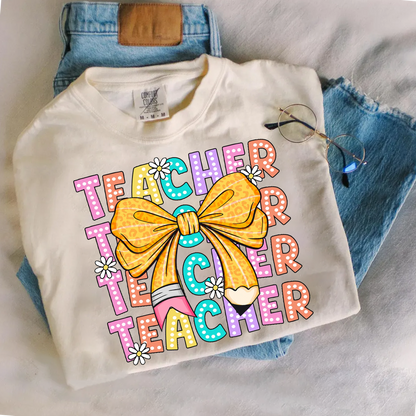 Coquette Teacher Back to School First Day of School Comfort Colors Shirt