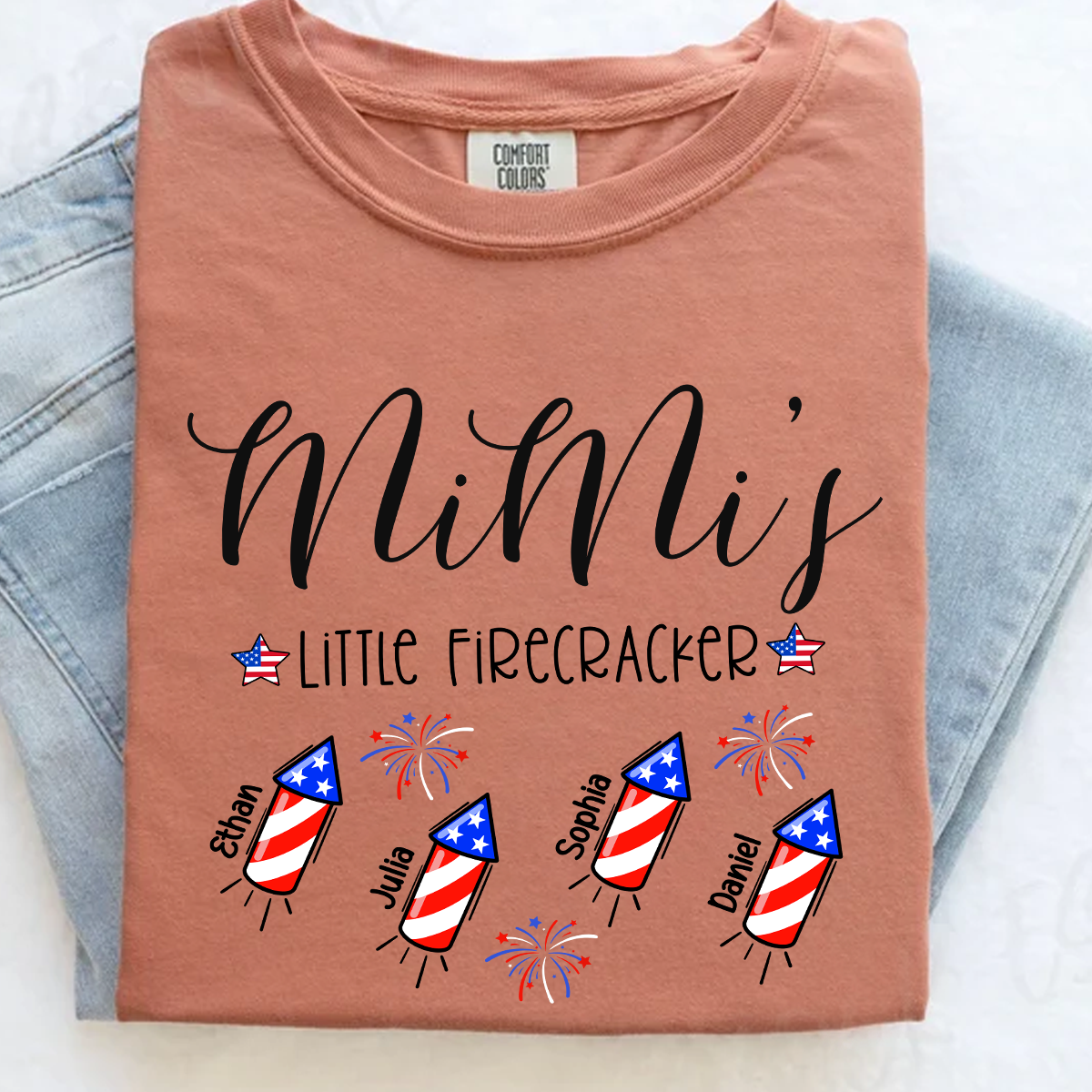 Comfort Colors® Mimi's Little Firecrackers 4th Of July, Custom Grandma With Kids TH