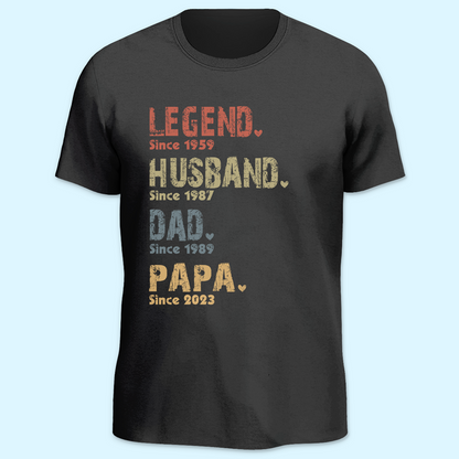Legend, Husband, Dad And Papa Since - Family Personalized Custom