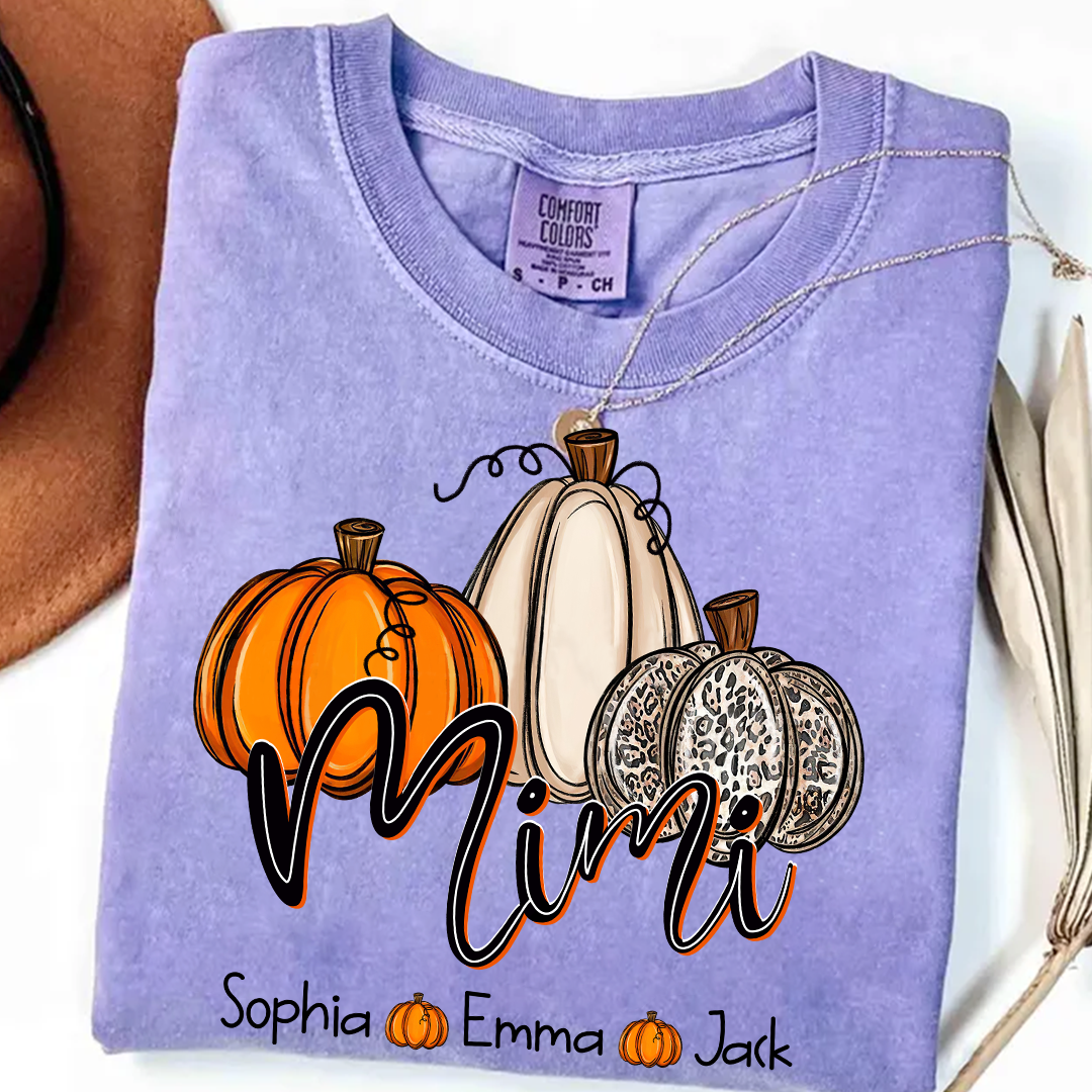 Comfort Colors® Mimi, Grandma Pumpkins Autumn And Grandkids T-Shirt