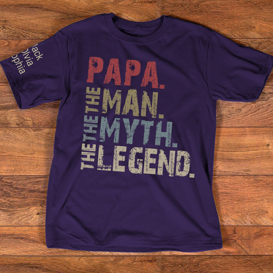Papa The Man The Myth The Legend And Grandkids T-Shirt