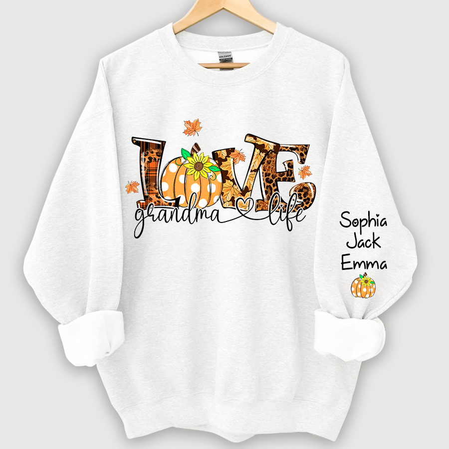 Personalized Love Grandmalife Pumpkin autumn Sweatshirt