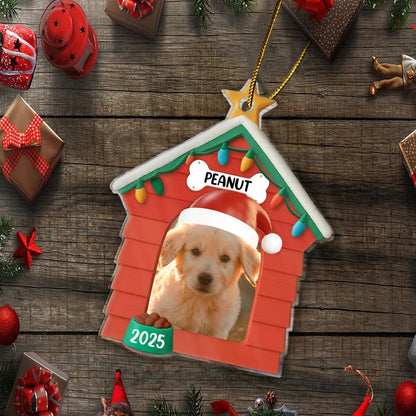 Custom Pet House Photo Ornament, Personalized Pet Christmas Decoration With Pet Picture & Name 2025