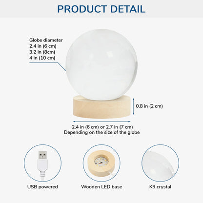 Globe Lamp with Holding Hands Line Art Romantic Night Light Unique Gift for Couples