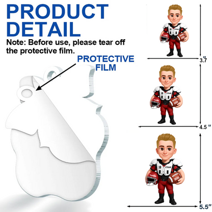 Personalized 3D Football Player Ornament – Custom Acrylic Design, Perfect Christmas Gift for Football Lovers & Family Ornament