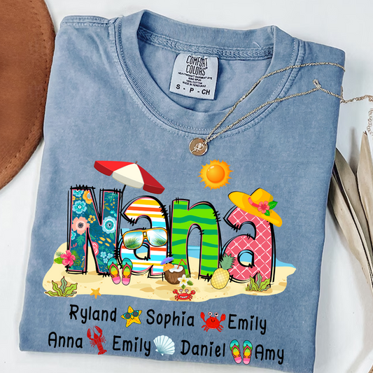 Comfort Colors® Mimi Summer 2025 T-Shirt, Custom Grandma With Grandkids Shirt