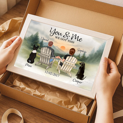 Custom You And Me And The Dogs Love Quote, Poster Couple Pets Personalized Gift