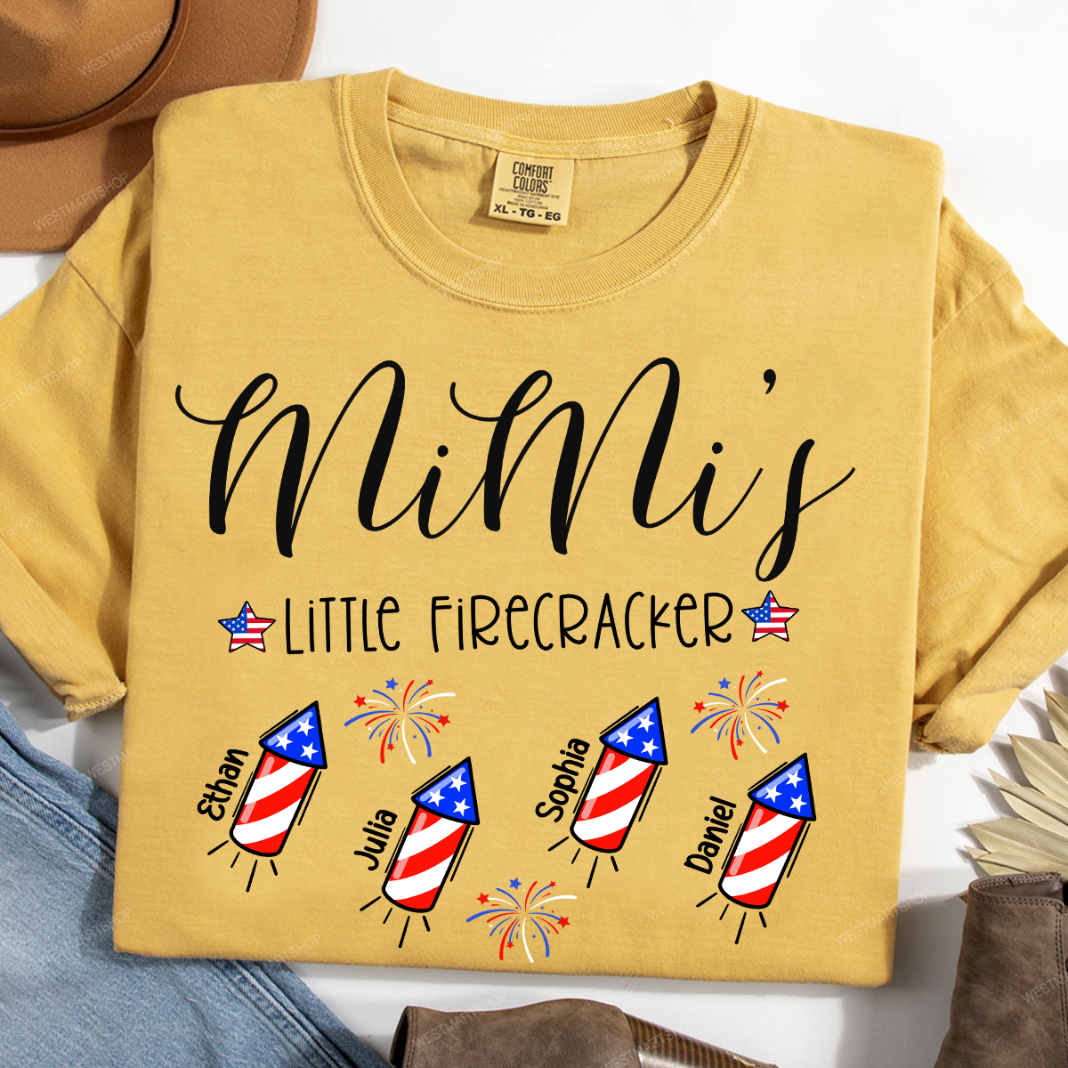 Comfort Colors® Mimi's Little Firecrackers 4th Of July, Custom Grandma With Kids TH
