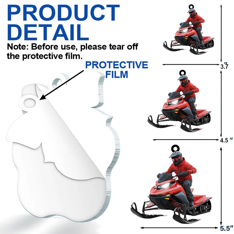 Personalized Snowmobile Rider Ornament 2025, Custom Acrylic Decoration, Unique Christmas Gift For Riders And Winter Sports Lovers Ornament