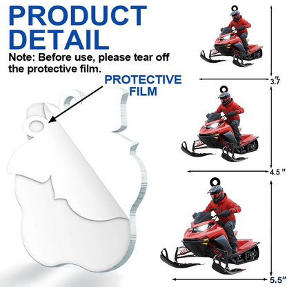 Personalized Snowmobile Rider Ornament 2025, Custom Acrylic Decoration, Unique Christmas Gift For Riders And Winter Sports Lovers Ornament