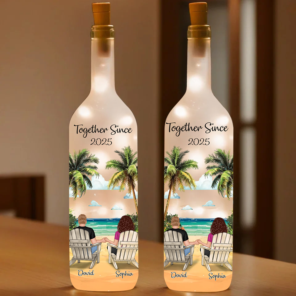 You And Me We Got This Personalized Couple Bottle Lamp, Custom Romantic Light for Husband and Wife, Anniversary Keepsake Bottle Lamp