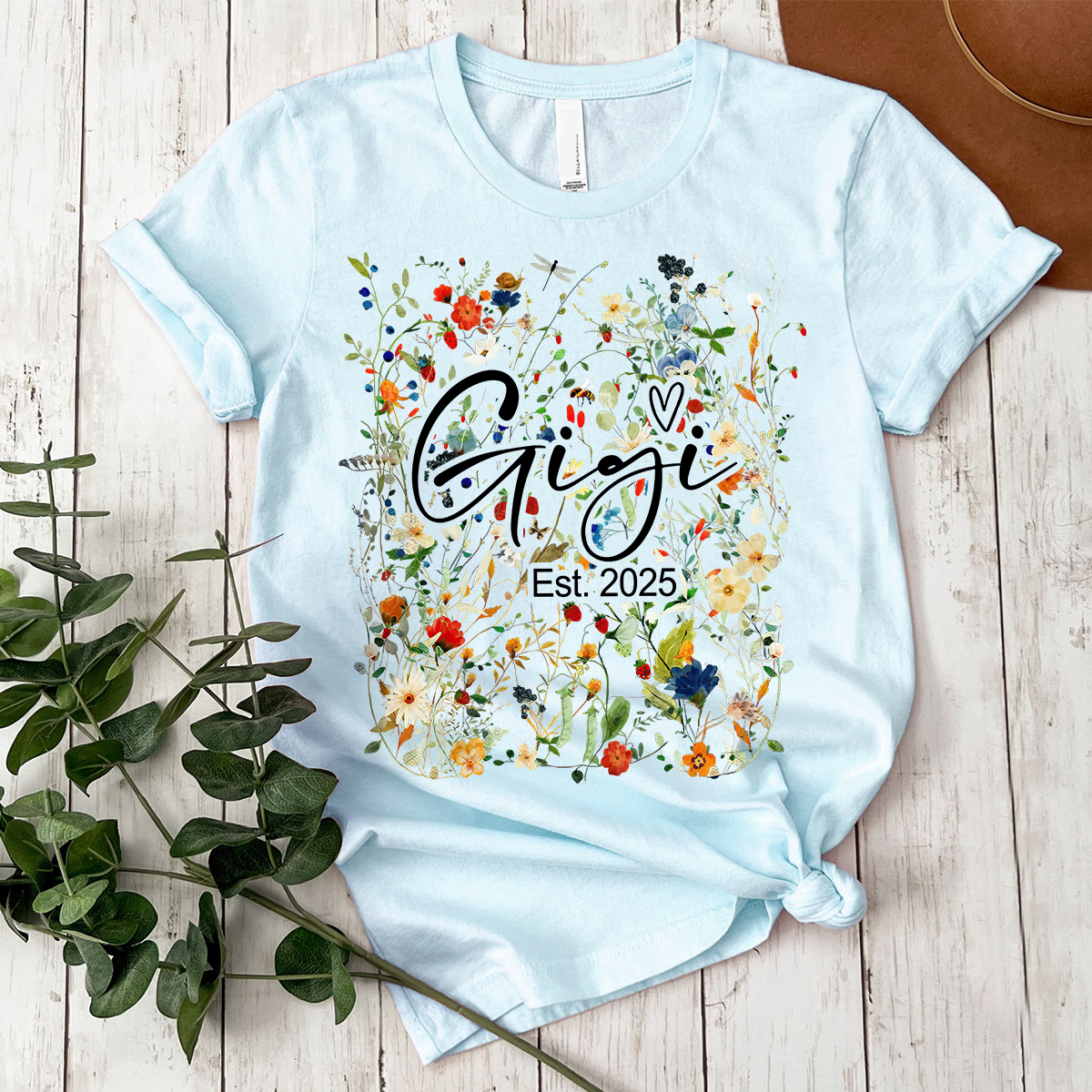 Custom Mimi Est Flower Shirt, Personalized Nickname And Grandkids, Gift For Mother's Day
