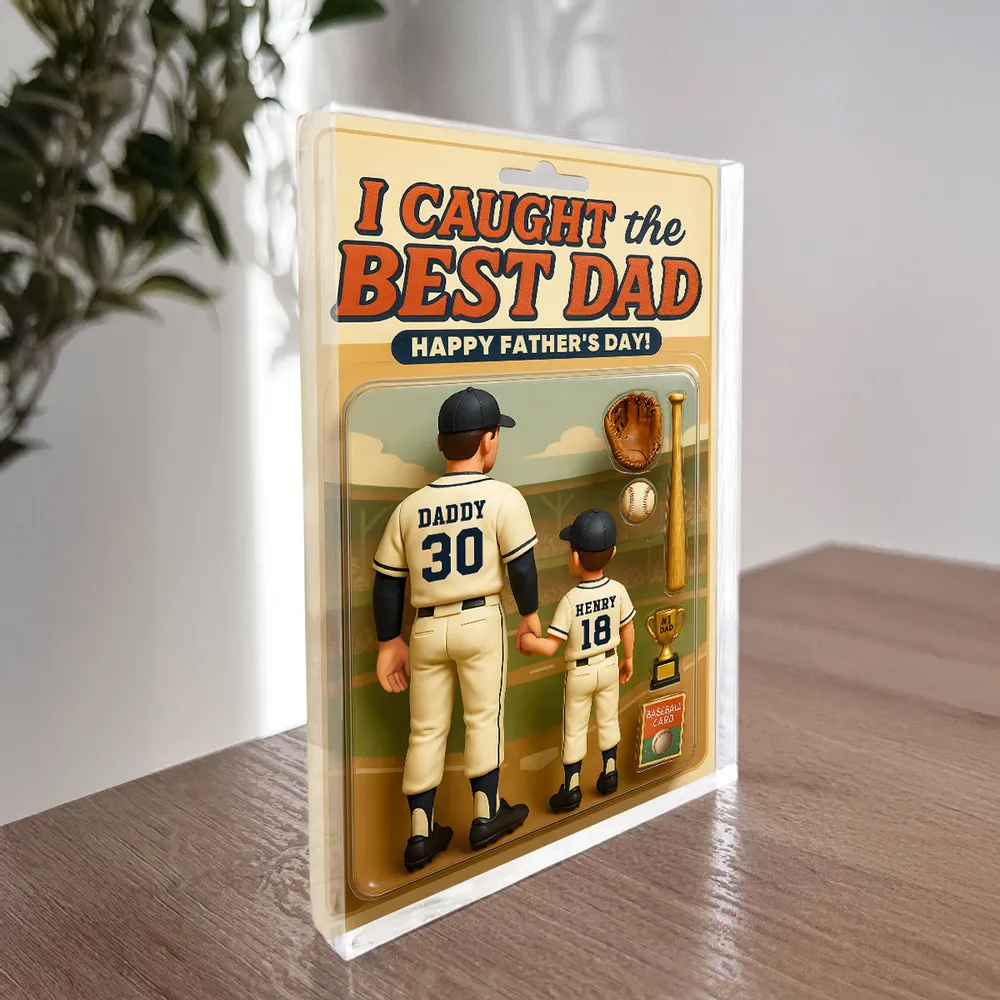 I Caught the Best Dad Baseball Custom Figure, Father's Day Gift for Dads