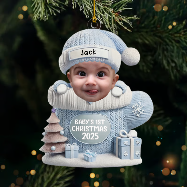 Personalized Baby’s First Christmas Ornament 2025, Custom Photo Acrylic Decoration, Unique Keepsake Gift For Newborns And Parents Ornament