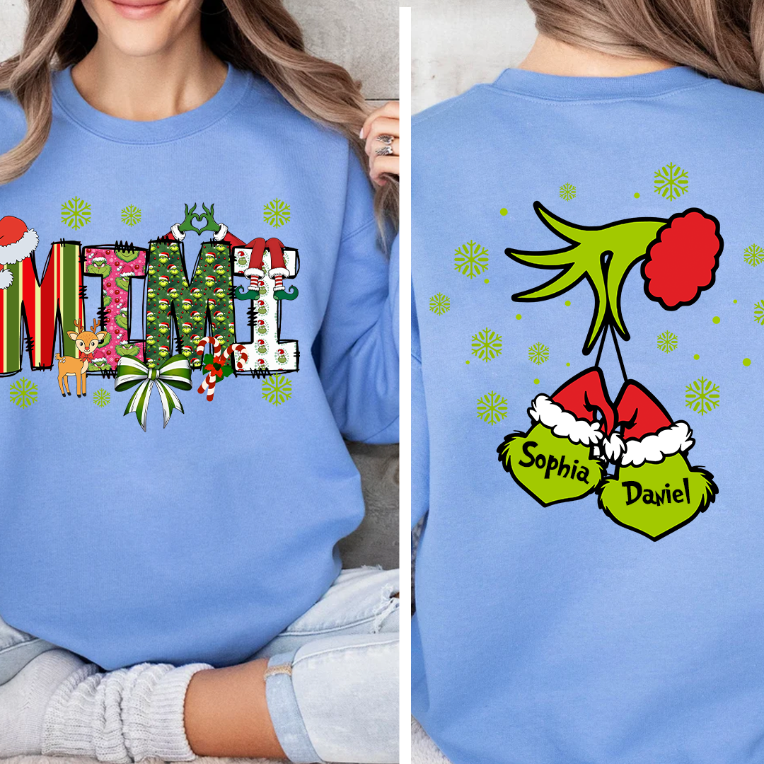 Personalized Grandma And Grandkids Best Gift Christmas Sweatshirt