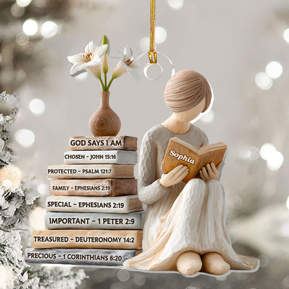Personalized God Says I Am Ornament 2025, Custom Acrylic Decoration, Inspirational Christian Christmas Gift For Family And Friends Ornament