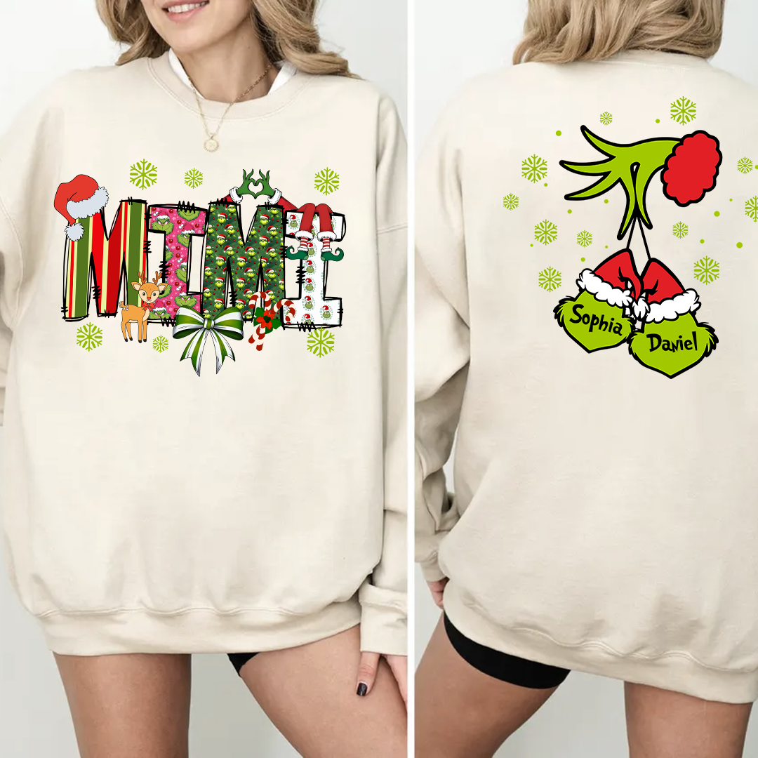 Personalized Grandma And Grandkids Best Gift Christmas Sweatshirt