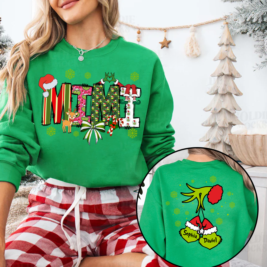Personalized Grandma And Grandkids Best Gift Christmas Sweatshirt