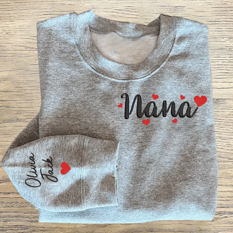 Custom Embroidered Nana Valentine Trend Sweatshirt