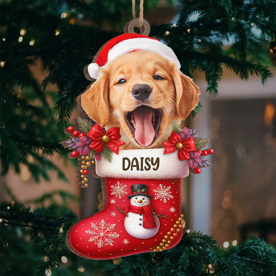 Custom Photo Happy Howlidays With All Our Love, Dog & Cat Personalized Custom Ornament, Acrylic, Wood Custom Shaped, Christmas Gift For Pet Owners, Pet Lovers