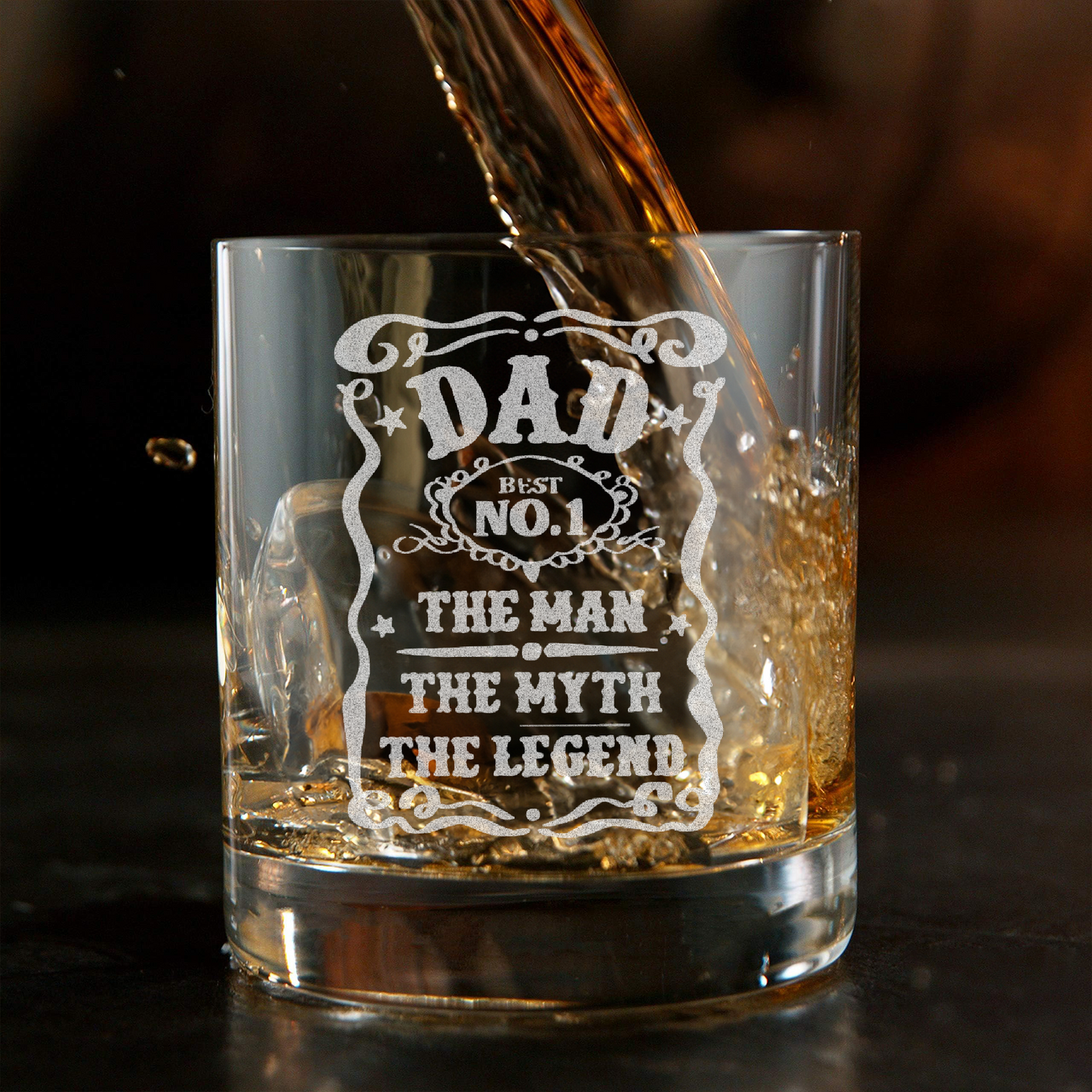 Dad Best No 1 - Daddy And Kids Whiskey Glass