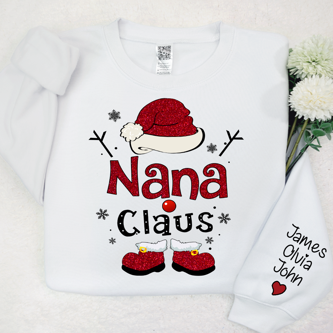 Nana claus Glitter Christmas Gifts Sweatshirt