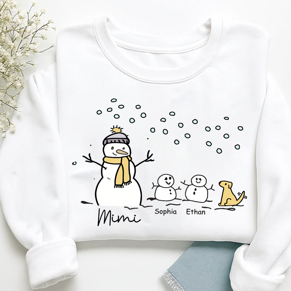 Mimi Snowman Dog with Grandkids – Christmas Gifts Sweatshirt