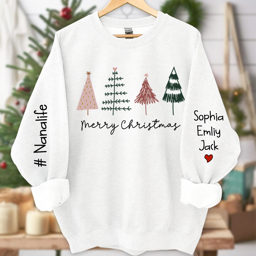 Tree Merry Christmas Nanalife Christmas and Grandkids Sweatshirt