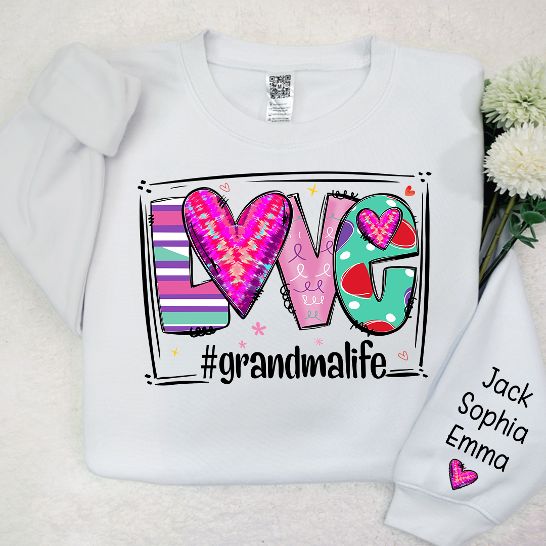 Love grandmalife Valentine's Day Sweatshirt with kids Sweatshirt