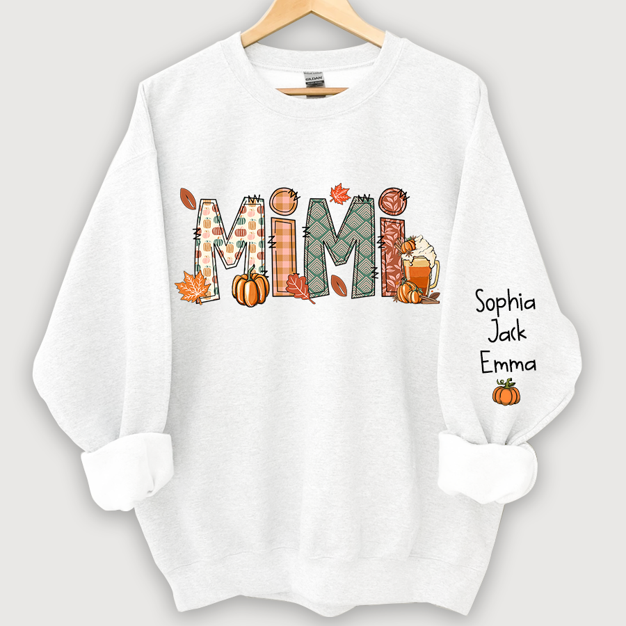 Mimi, Grandma, Nana Fall Doodle And Grandkids Autumn Sweatshirt