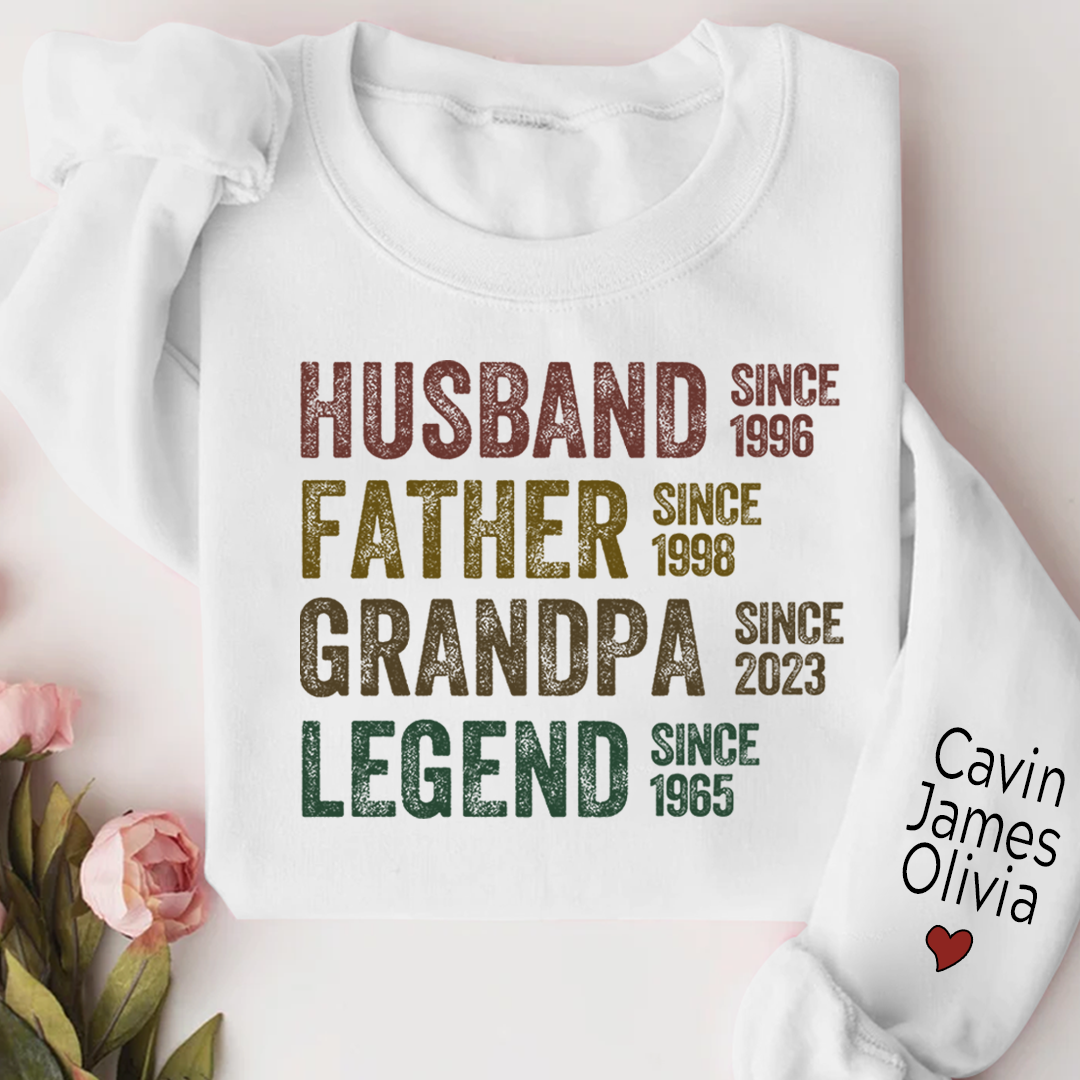 Personalized Dad Grandpa Husband Father Grandpa Legend 2023 And Custom Name Kids Sweatshirt