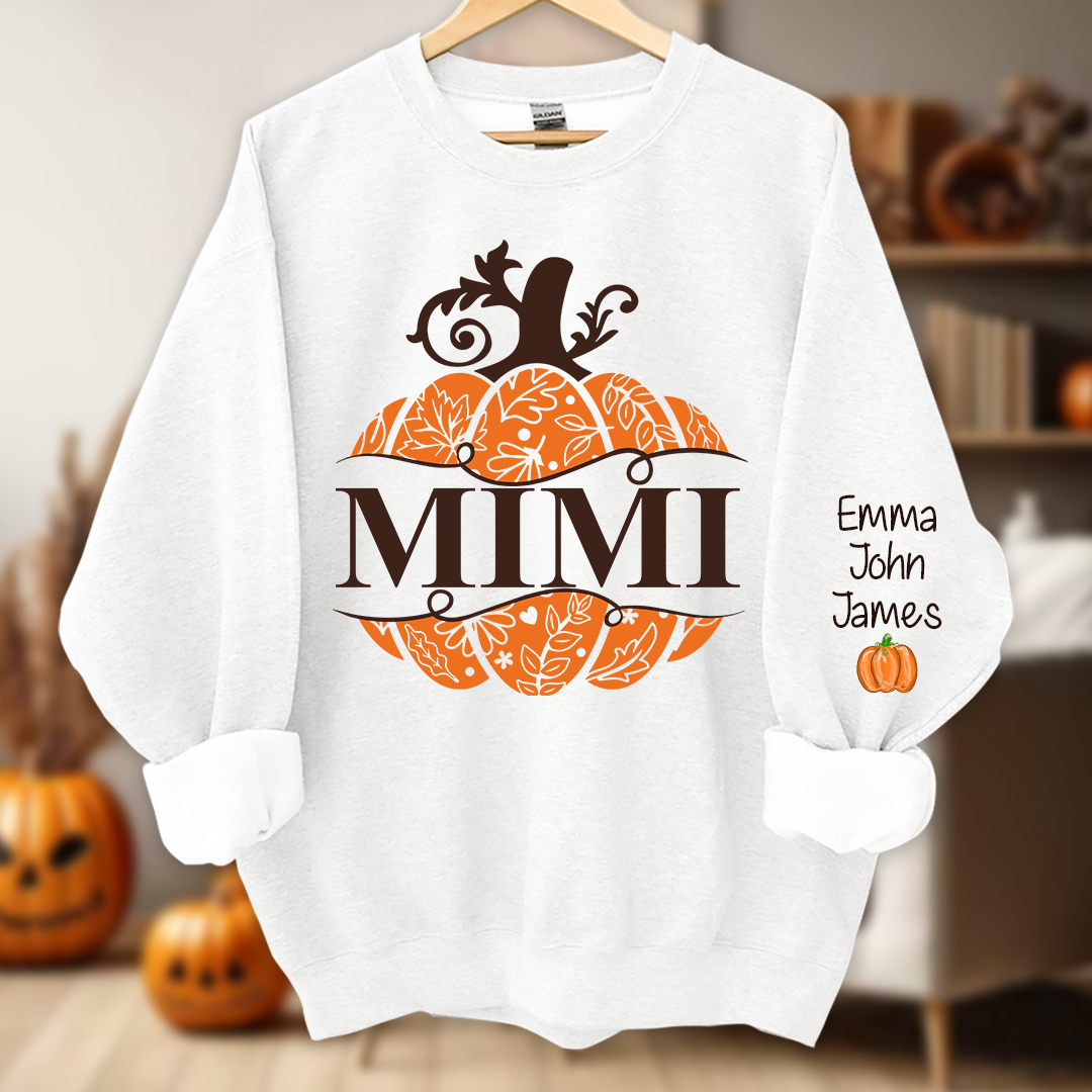 Mimi Pumpkin Wild Flowers And Grandkids Sweatshirt