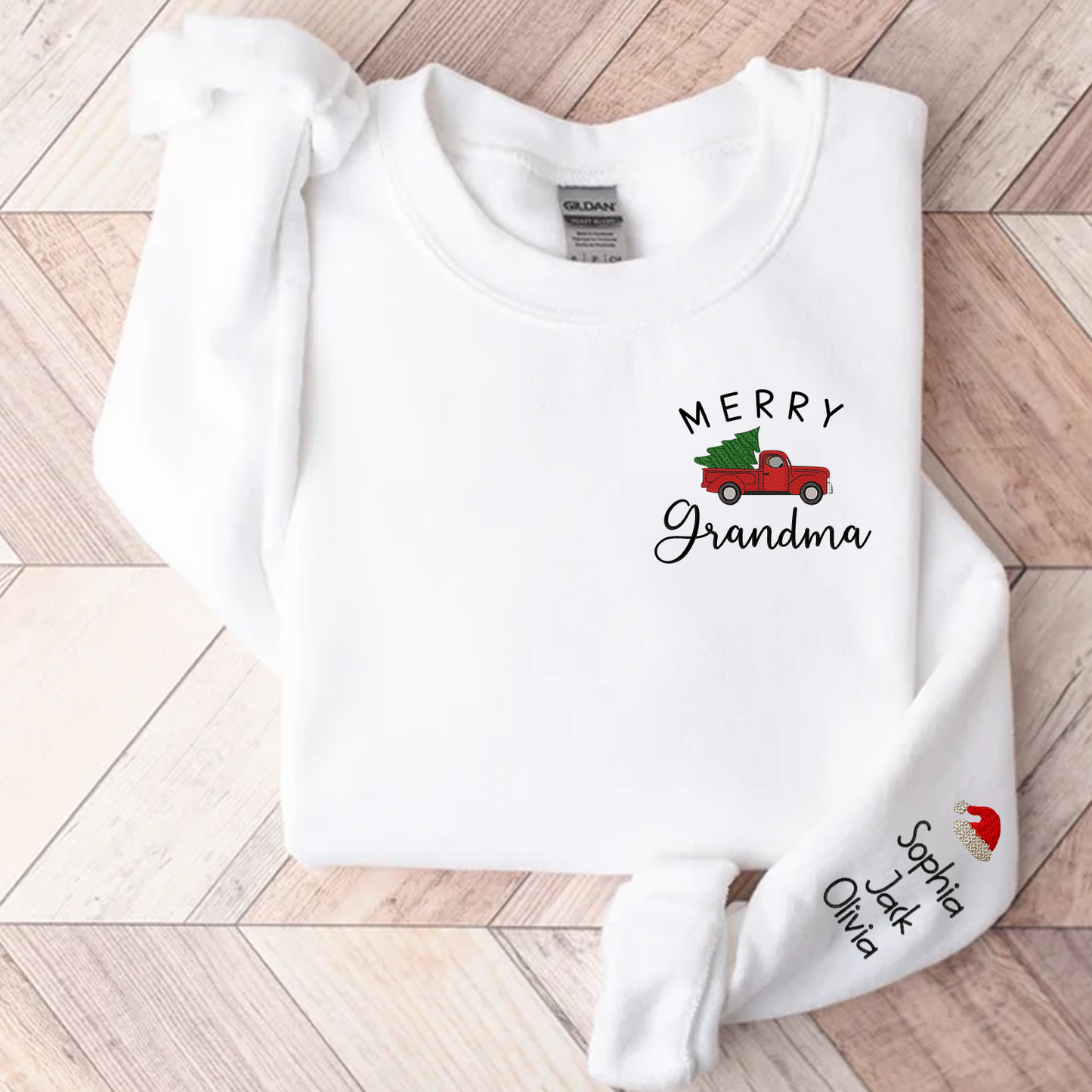 Personalized Merry Grandma Embroidered, Custom Grandma  And Kids, Grandma Gift CL01 Sweatshirt