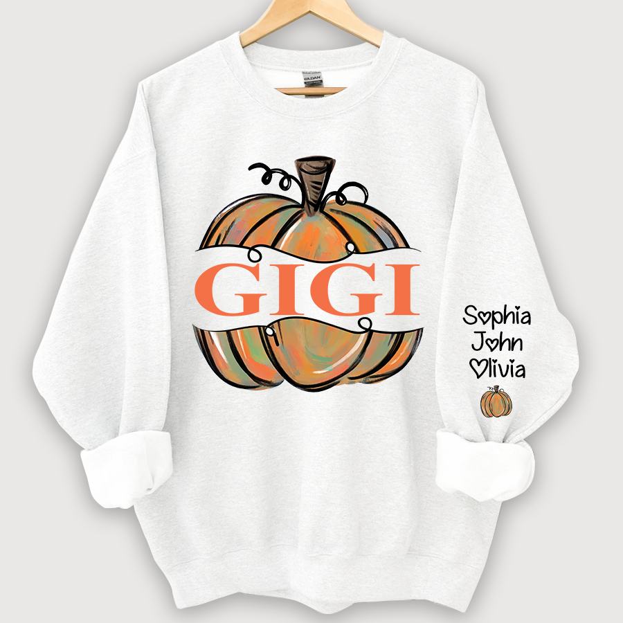 Personalized Gigi Pumpkins Color painted Autumn  Sweatshirt