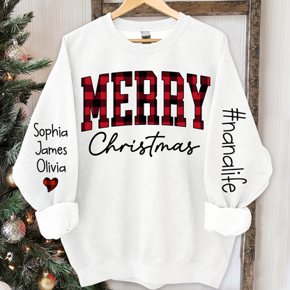 Merry Christmas Nanalfie Caro Sweatshirt with Grandkids Sweatshirt